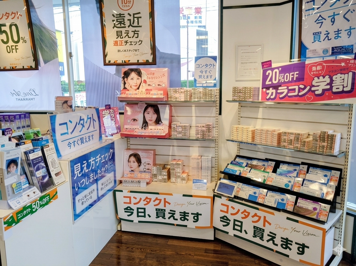 メガネスーパー岐阜加納店のカラコン売り場